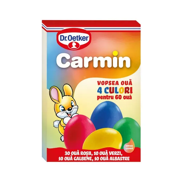 Vopsea oua lichida Dr.Oetker Carmin, 4 culori pentru 60 oua