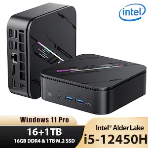 Mini PC Blackview MP100 Pro, Intel Alder Lake i5-12450H 16GB+1TB SSD, WiFi 6, Windows 11 Pro, Mini PC Gaming, Calculator Desktop Mini, 4K UHD/USB 3.2/Bluetooth 5.2/Port Type-C