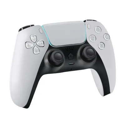 Controller Wireless Compatibil PC, PS4, DualSense, Speaker Incorporat, Ecran Tactil, Vibratii, Incarcare USB, Alb