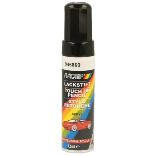 Marker vopsea retus auto MOTIP KOMPAKT LACKSTIFT Acryl, putere de umplere excelenta, culoare negru, 12 ml