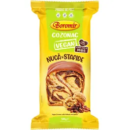 Cozonac Vegan crema cu nuca si stafide 500g