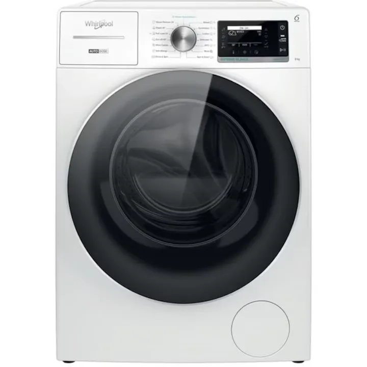 Masina de Spalat Rufe Frontala WHIRLPOOL W8 99AD SILENCE EE, Steam, 6th Sense, 9 kg, 1400rpm, Clasa A, Alb