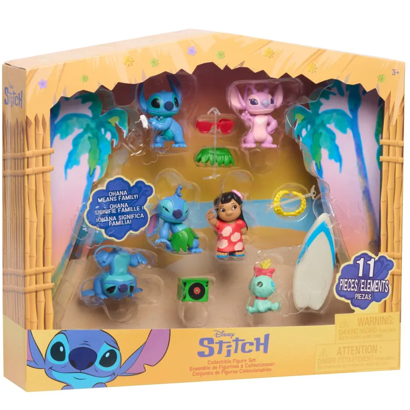 Set 7 mini figurine Disney Stitch - La plaja