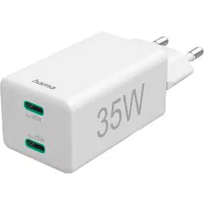 Incarcator retea HAMA 201694, 2xUSB-C, Power Delivery (PD) 35W, alb