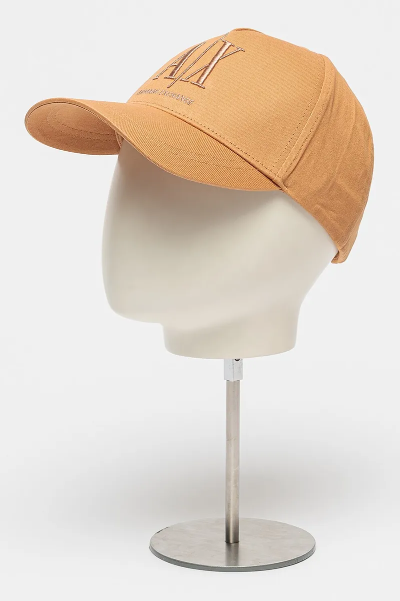 ARMANI EXCHANGE, Sapca baseball cu capsa pe partea din spate si broderie logo, Portocaliu persan