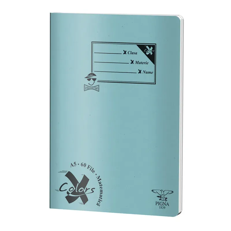 Caiet capsat Pigna Basic 60 de file A5, matematica, diverse culori