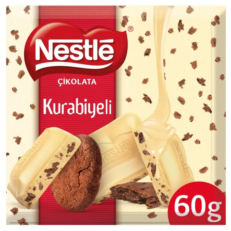 Ciocolata alba cu bucati de fursecuri cu cacao Nestle, 60 g
