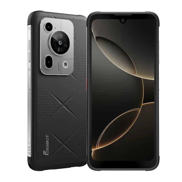 FOSSiBOT F112 Pro, 6.88-inch, Baterie 7150mAh, 5G, Android 14, 50MP+16MP, Dual SIM, Face ID/GPS, NFC, 8GB RAM+256GB ROM(1TB extensibil ROM), Pentru camping, calatorii, Negru
