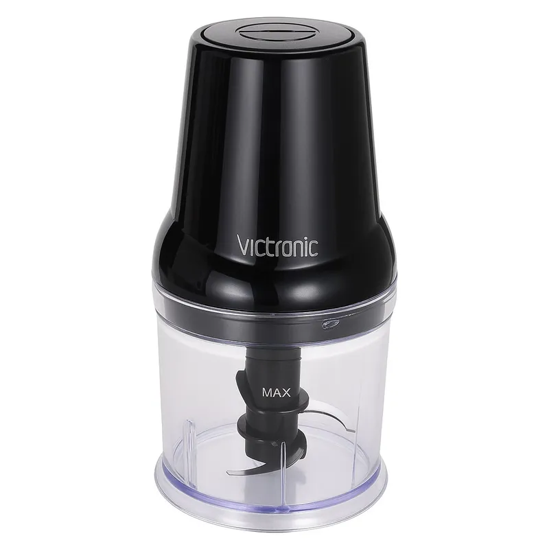 Mini tocator chopper electric Victronic VC393, 400W, 0.5L, lame inox, Negru