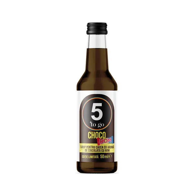 Sirop cafea cu aroma de ciocolata cu rom 5 To Go Choco Rom, 50 ml