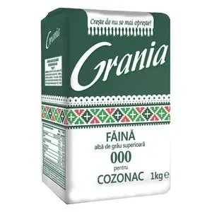 Faina alba de grau superioara 000 Grania Pambac, pentru cozonac, 1 kg