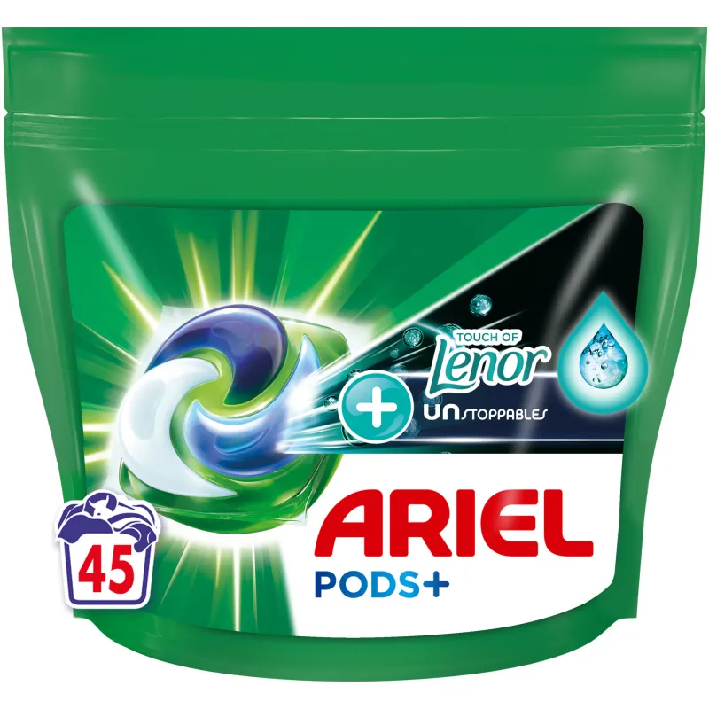 Detergent capsule Ariel All in One PODS Plus Unstoppable, 45 spalari