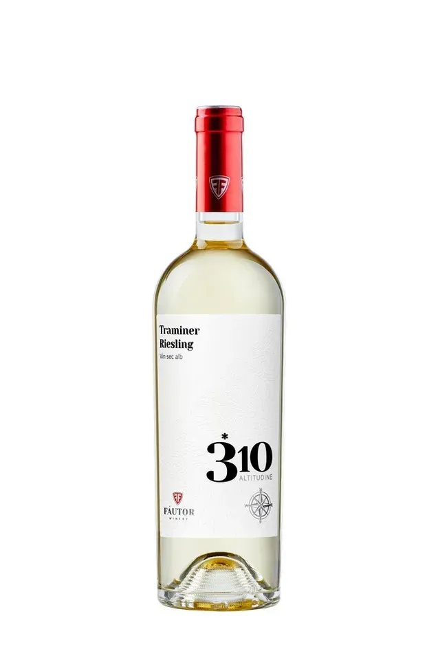 Vin alb sec Fautor 310 Altitudine, Traminer si Riesling, 0.75 l