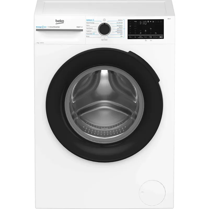 Masina de spalat rufe frontala BEKO BM3WFSU47415WB, EnergySpin, 7 kg, 1400rpm, Clasa A, alb