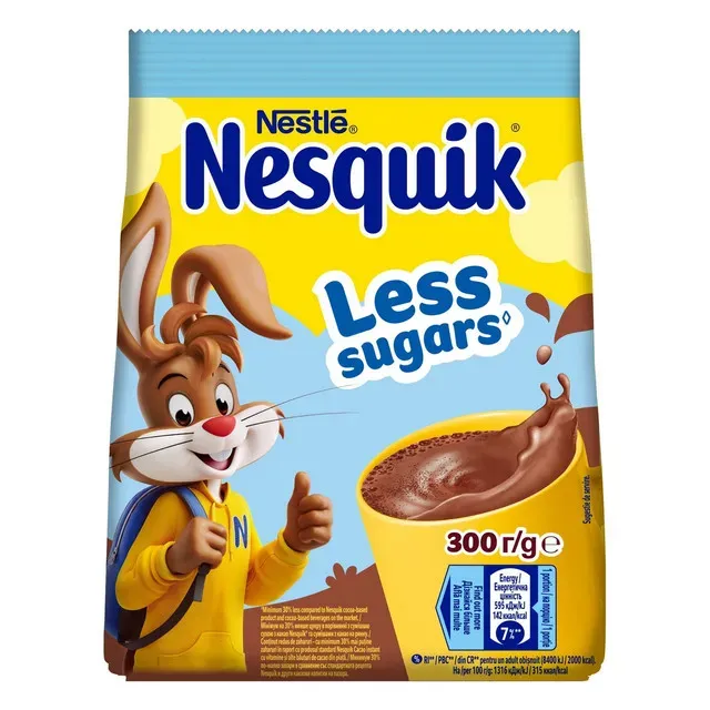 Bautura solubila cacao instant Nesquik, continut redus de zahar, 300 g
