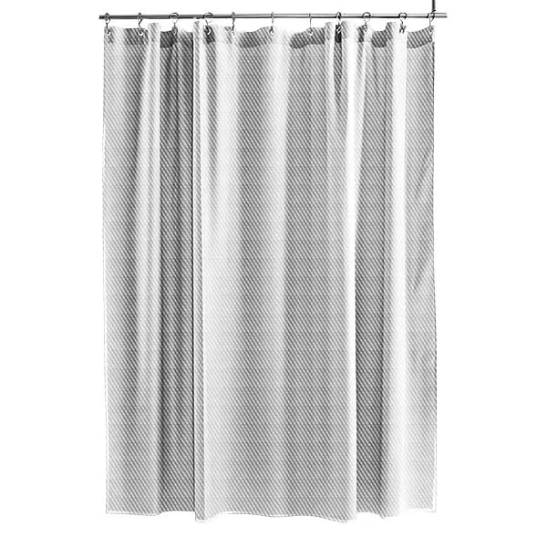 Perdea dus textila, FRANDIS, 180x180 cm, poliester, alba, impermeabila, model gofrat