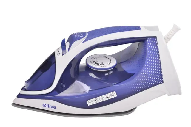 Fier de calcat Qilive Q.5847, 2600W, 300 ml, talpa ceramica, debit de abur 30 g/min, albastru