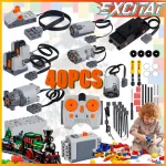 Set Motorizare Wireless 40 Piese, Excitat®, Motor, kit telecomanda, baterie, scule de asamblare, Leduri, Galben/gri