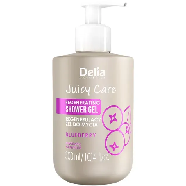 Gel de dus regenerant cu aroma de afine Delia Cosmetics Juicy Care, 300 ml
