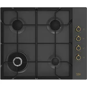 Plita incorporabila BEKO HIGG64125SAR, Gaz, 4 arzatoare, Wok, antracit