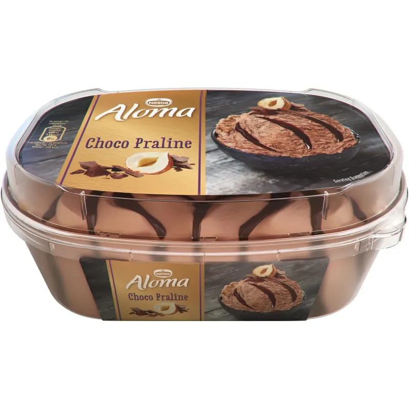 Inghetata de cacao si alune de padure Aloma Choco Praline, 900 ml