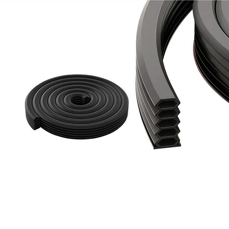 Banda etansare usi Scatteredyun, 6mx10mm, negru, autocolanta, ajustabila