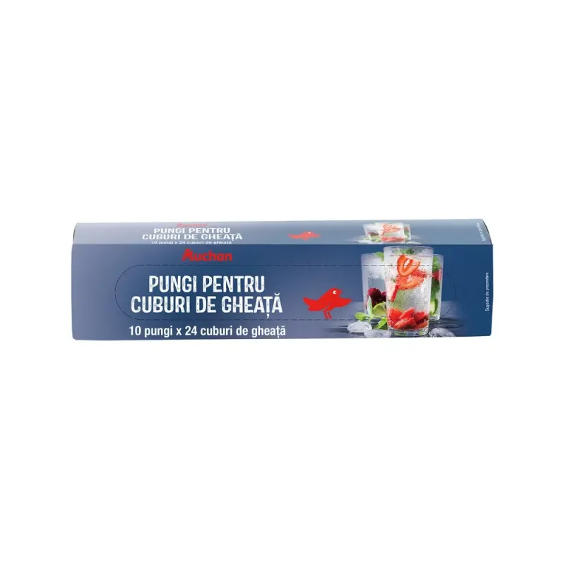 Pungi pentru cuburi de gheata Auchan, 240 bucati