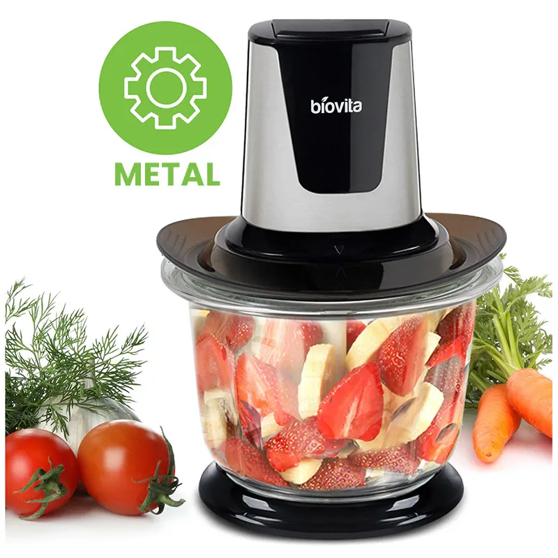 Tocator Electric pentru Legume, Fructe si Alimente, 500W, 1.5 Litri, Biovita STORM-1.5L, Negru