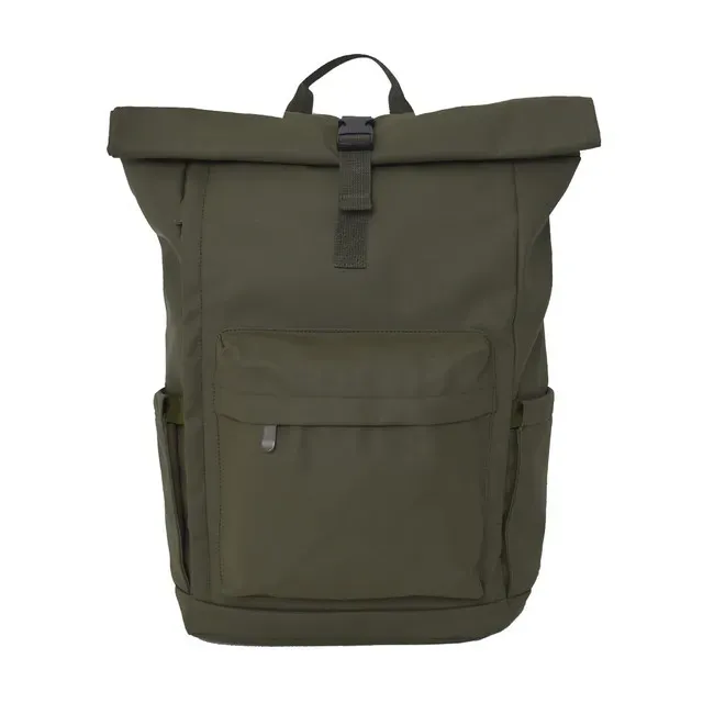 Rucsac rolltop Airport, din material reciclat, buzunare multiple, 44 x 30 x 15 cm, kaki
