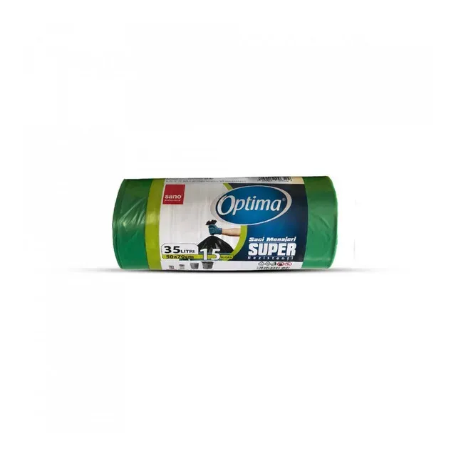 Saci menajeri Sano, 35 l, 15 bucati, verde