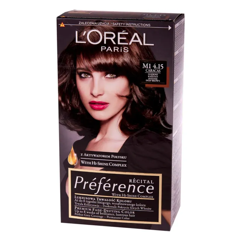 Vopsea de par permanenta L'Oreal Preference 4,15-M1-Caracas