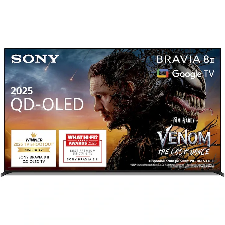 Sony BRAVIA 8M2 OLED 55XR8M2, 139 cm, Smart Google TV, 4K Ultra HD, 100 Hz, Clasa F (Model 2025)