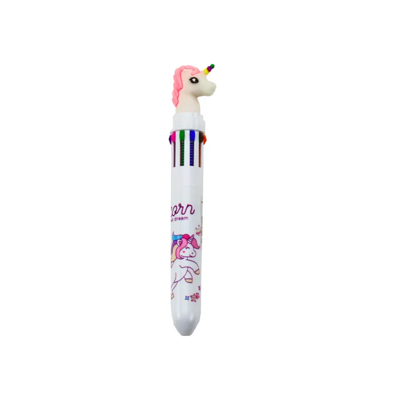 Pixuri set 10 culori cu motiv unicorn, LEAN TOYS, 15.5cm
