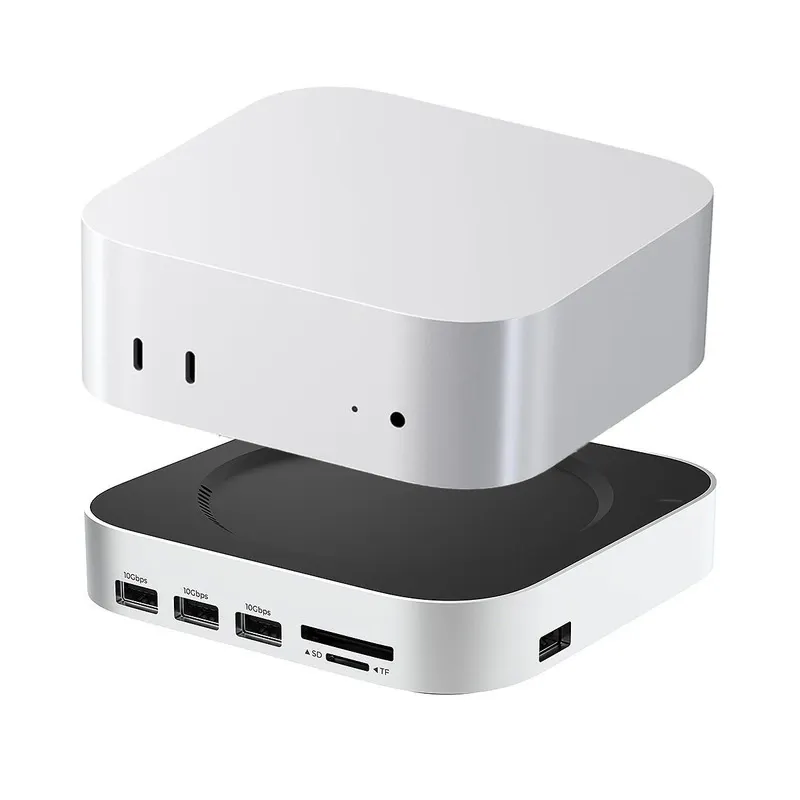 Statie de andocare 11 in 1, OTTOOPPXIN®, 10Gbps, 6x USB 3.2 Gen 2, cititor card SD/TF, alb