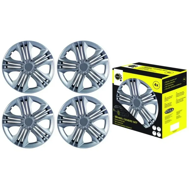 Capace roti auto Finish Line, 4 piese, argintiu