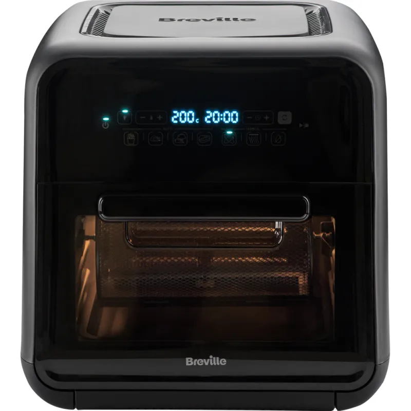 Friteuza cu aer cald Breville Airfryer VDF127X-DIM, 2000W, capacitate 10.6 l, 7 programe, display digital, rotisor, negru
