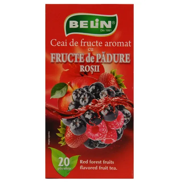 Ceai de fructe cu aroma de fructe de padure rosii Belin, 20 plicuri, 40 g