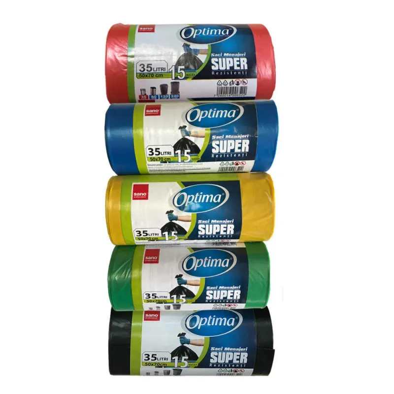 Sac menajer Sano Optima, colectare selectiva, 35 l, 1 bucata, diverse culori