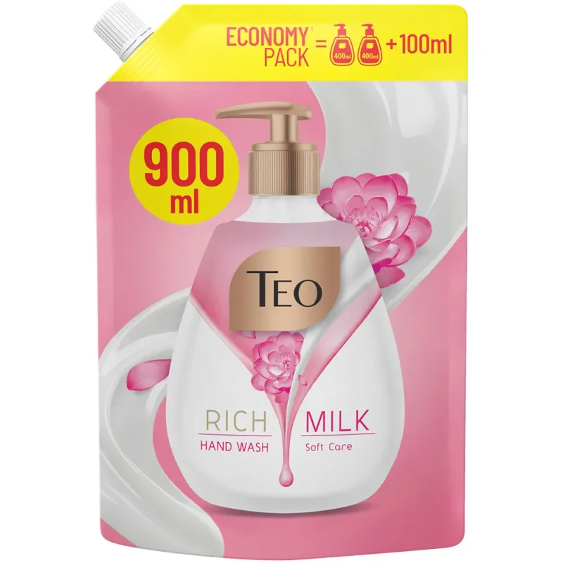 Rezerva sapun lichid Teo Rich Milk Soft Care, 900 ml