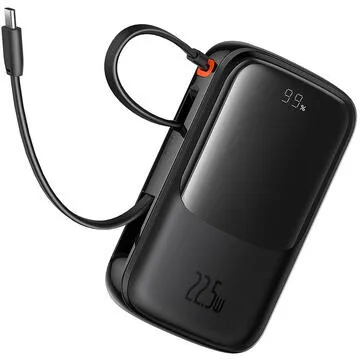 Baterie externa Baseus P10067101113-00 2x Type-C, USB, 22.5W, 10000mAh + Cablu Type-C Black
