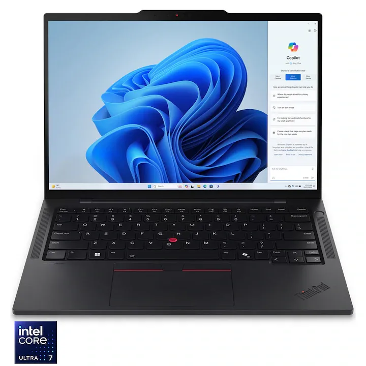 Lenovo ThinkPad T14s Gen 5 cu procesor Intel® Core™ Ultra 7 155U pana la 4.8GHz, 14" WUXGA, IPS, 16GB LPDDR5x RAM, 512GB SSD, Intel® Graphics, Windows® 11 Pro, Black, 3-year, Courier or Carry-in