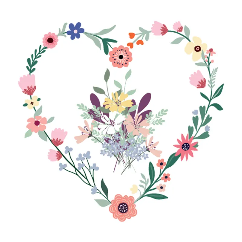 Set servetele de masa Actuel Heart Flowers, 20 bucati, 3 straturi