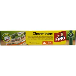 Pungi de uz casnic cu fermoar dublu, 3L, 12 buc.