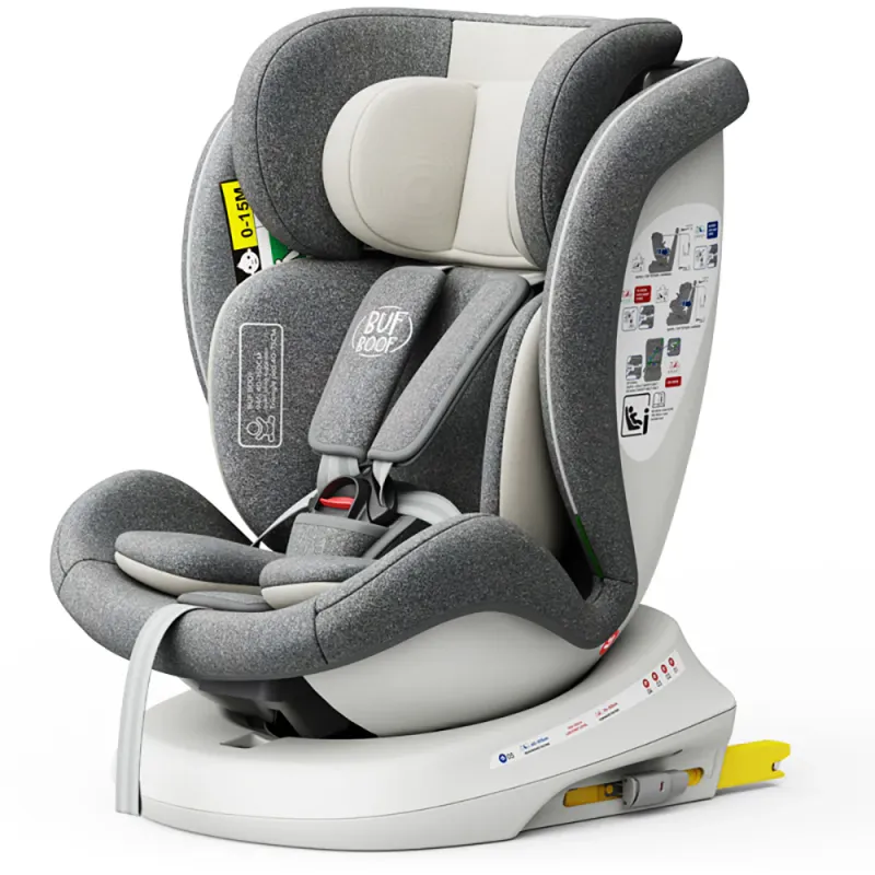 Scaun auto BUF BOOF TWT Plus rotativ 360 grade ISIZETWTCG, Isofix, 0-36 kg, R129, alb-gri