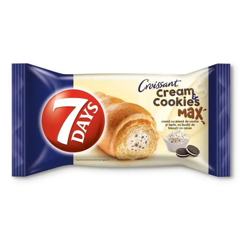 Croissant cu umplutura de vanilie 7 Days, 80 g