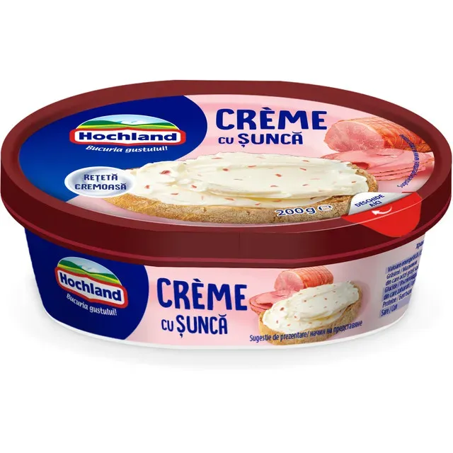Crema de branza tartinabila cu sunca Hochland Creme, 200 g