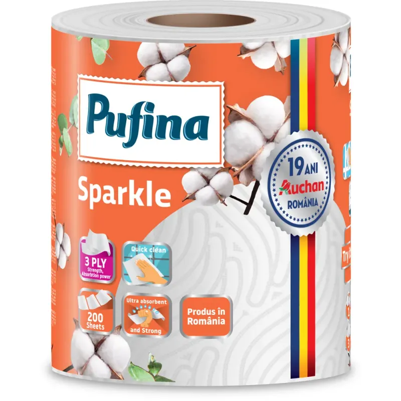 Monorola bucatarie Pufina Sparkle, 200 foi, 3 straturi, 41 m