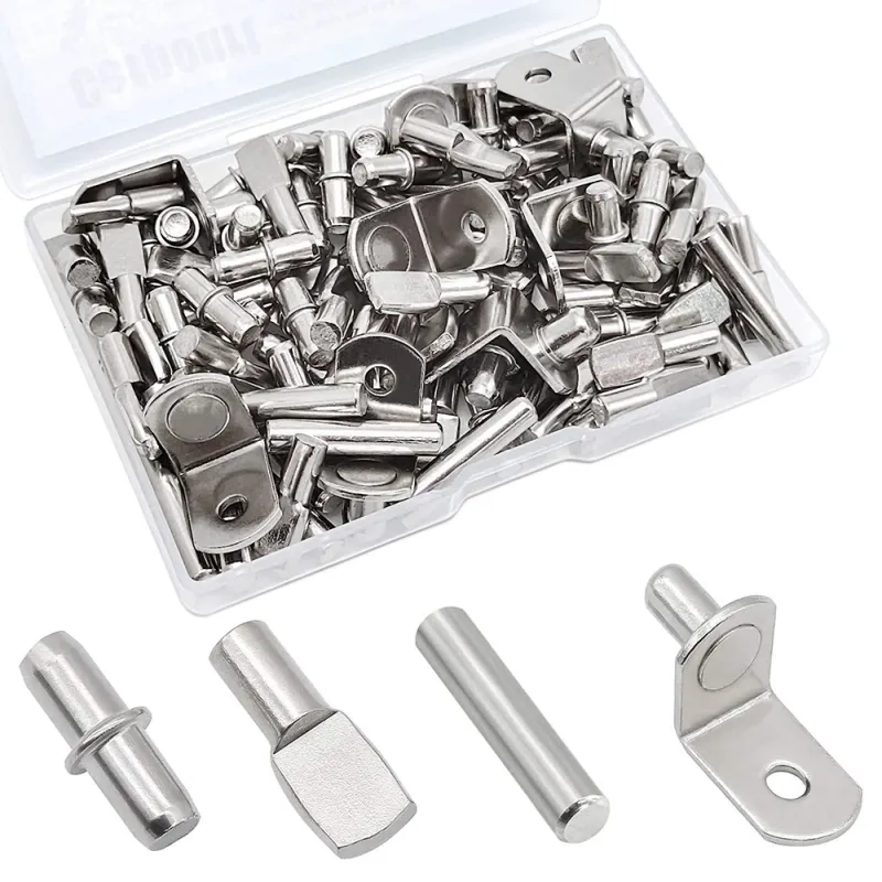 Set 104 Piese Pini pentru Rafturi, 4 Stiluri, Argintii, 5mm, SWJOYOL