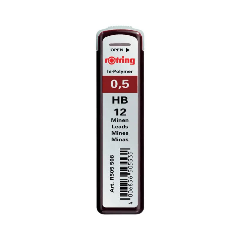 Mine Rotring pentru creion mecanic 0.5 mm 12 bucati
