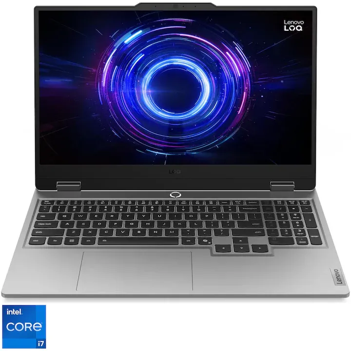 Gaming Lenovo LOQ 15IRX10 cu procesor Intel® Core™ i7-13650HX pana la 4.9GHz, 15.6" Full HD, IPS, 144Hz, 32GB DDR5 RAM, 1TB SSD, NVIDIA® GeForce RTX™ 5050 8GB GDDR7, No OS, Luna Grey